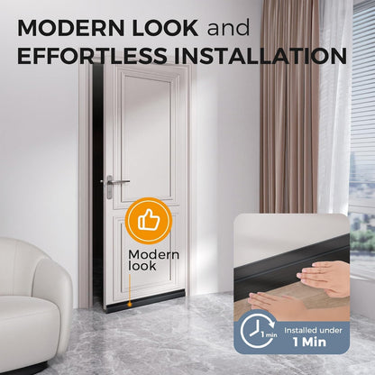 GroTheory 2 Pack Door Draft Stopper, Under Door Sweep for Exterior & Interior Doors, Weather Stripping Door Seal, Garage Window Blocker Noise Cold Air Insulation, Draft Guard Grey 2" W x 39" L
