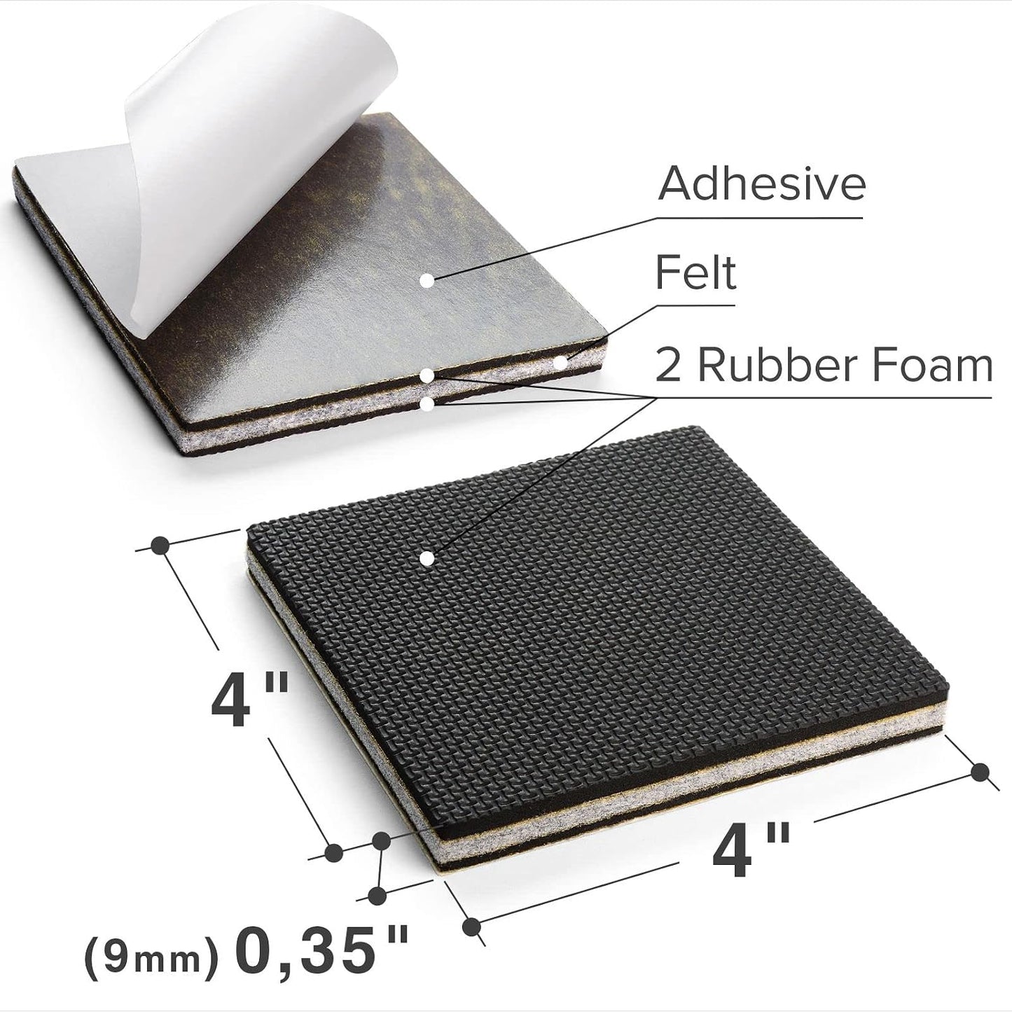 X-PROTECTOR Non Slip Furniture Pads – 12 Premium Furniture Grippers 3"! Best SelfAdhesive Rubber Feet Furniture Feet – Ideal Non Skid Furniture Pad Floor Protectors – Keep Furniture in Place!