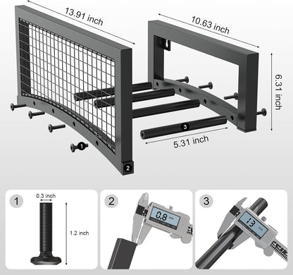 Garden Hose Holder Wall Mount, Heavy Duty Metal Water Hose Rack for Outside, Holds Up to 150FT, Storage Organizer, Easy Install, Black
