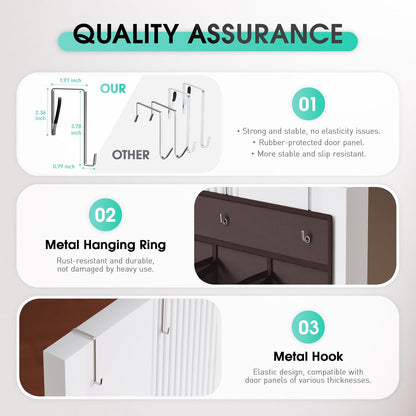WVM Over the Door Shoe Organizer with 35 Breathable Mesh Pockets, Hanging Shoe Organizer for Door with 4 Metal Hooks, Large Capacity Closet Storage for Shoes, Accessories, Grey