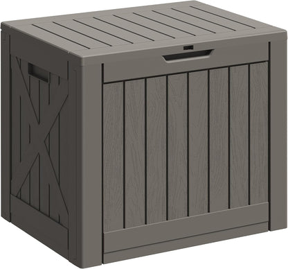 Greesum 31 Gallon Resin Deck Box All Weather Outdoor Storage Boxes for Patio Furniture Set,Outdoor Toys,Garden Tools,Black