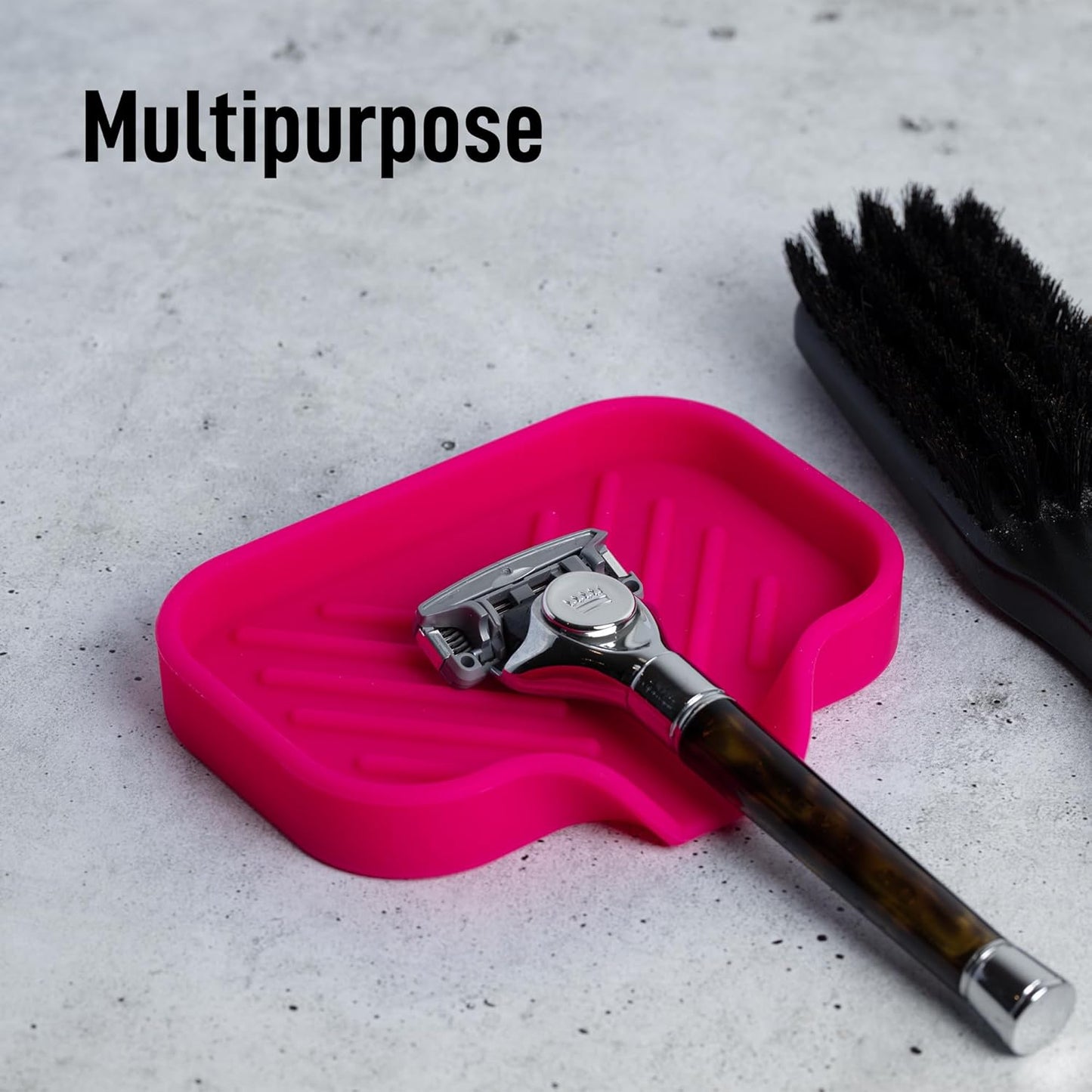 Zulay Kitchen (9x3.5in) Sponge Holder for Kitchen Sink - Flexible Heavy-Duty Multipurpose Sink Caddy - Counter Organizer for Kitchen, Bathroom, Makeup, Trinkets & More! (Grey)