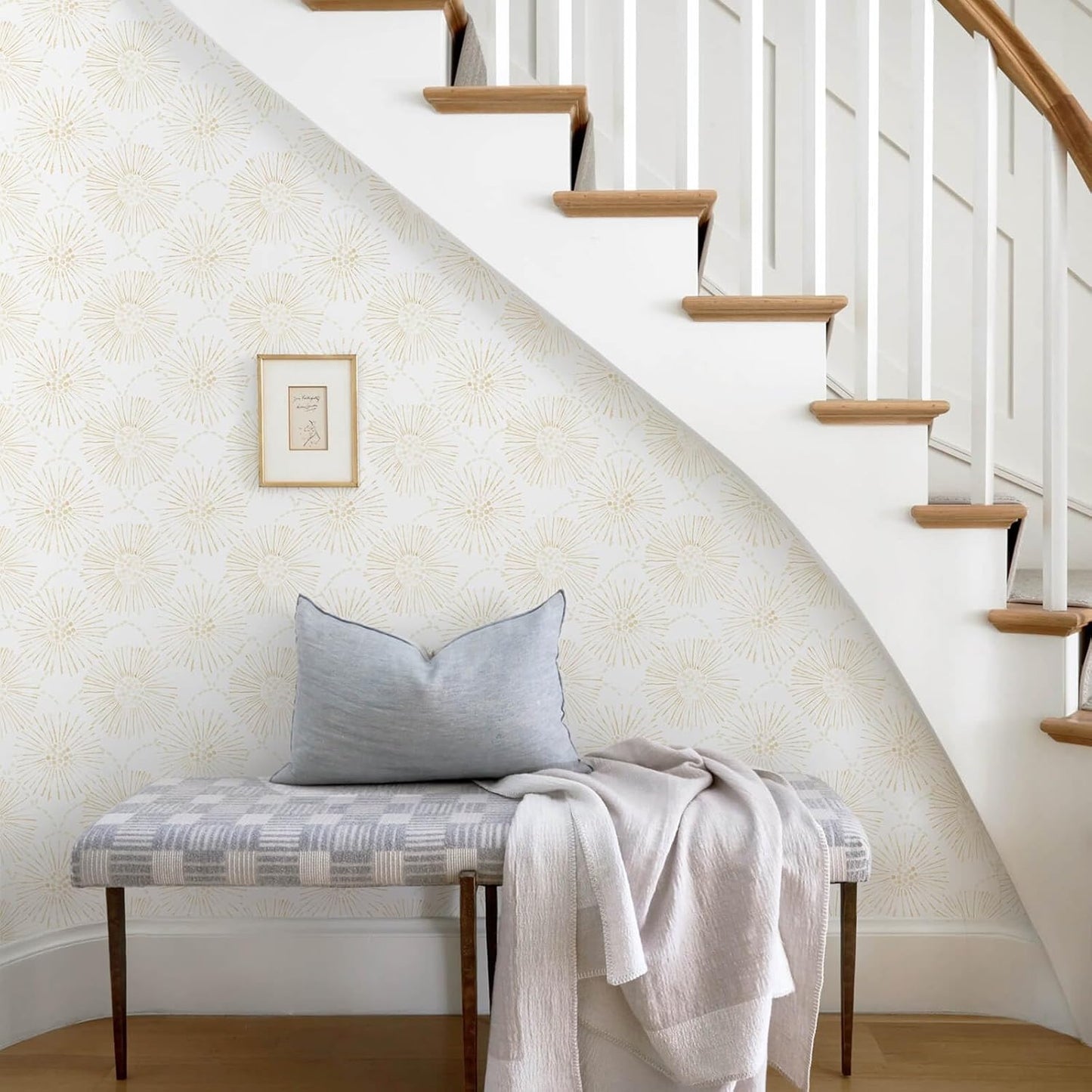 Boho Wallpaper Neutral Peel and Stick Wallpaper 78.7"x17.3" Geometric Wall Paper Beige and White Contact Paper Textured Removable Vinyl Waterproof for Bedroom Farmhouse Kitchen Bathroom