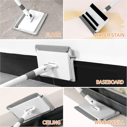 Baseboard Cleaner Tool with Handle, 55.9’’ Baseboard Cleaner with Extendable Handle, Wall Cleaner for Baseboard, Wall, Ceiling, with 4 Reusable Cleaning Pads