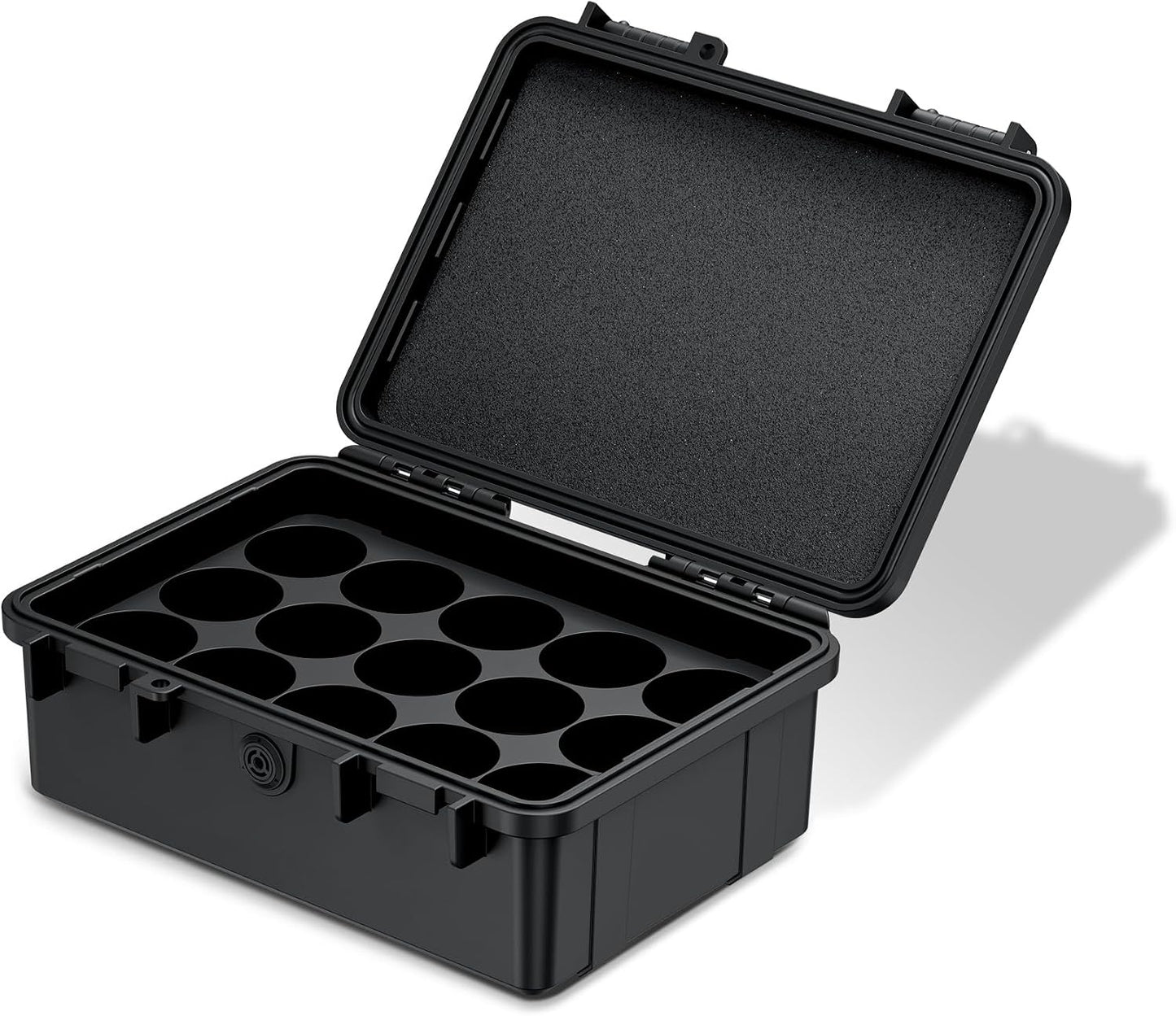 24 Slots CR2 CR123 CR123A Lithium Battery Organizer Case, IP67 Waterproof Hard Case for CR17345/CR16340/CR18350/CR15270(CR2) Explosionproof Batteries Storage Holder for Household Outdoor Camping