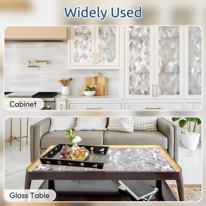 rabbitgoo Privacy Window Film Non Adhesive Frosted Glass Sun Blocking Self Static Cling Decorative for Home Kitchen Living Room, Removable and Reusable, 17.5 X 78.7 inches
