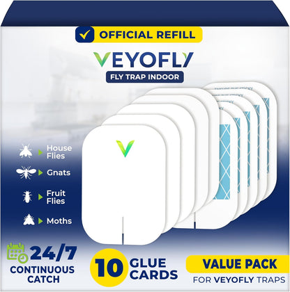 VEYOFLY Fruit Fly Traps for Indoors (2 Device + 4 Refills), Gnat Trap Indoor Plug in, Bug Traps, Flying Insect Trap, Gnat Traps for House Indoor, Fly Trap Indoor for Home Bug Light, Gnats Catcher