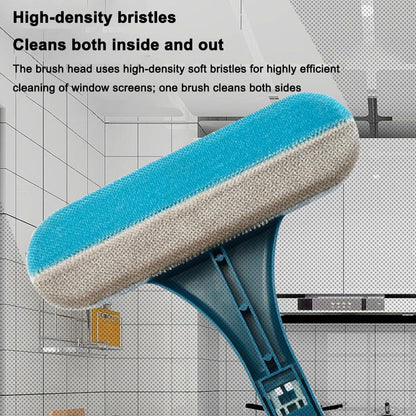 Window Screen Cleaning Brush, Double Sided Window Cleaning Brush and Scraper, Mesh Screen Cleaner,Multi-Purpose CleaningBrush for Patio, Door, Porch Screens
