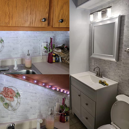 Yipscazo 10 Sheets Peel and Stick Backsplash for Kitchen Wall, 12''x12'' Waterproof Stick on Backsplash Smart Tiles for Bathroom,Removable Backsplash Wall Tiles in Gray White