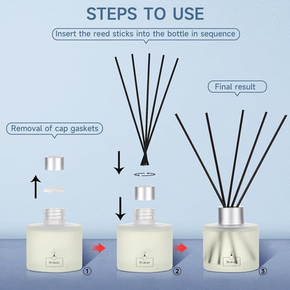 Brakula Reed Diffuser Set, 100ml Black Vanilla Scented Oil Diffuser for Bathroom, Home Fragrance for Living Room, Office