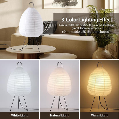 Noguchi Style Akari Floor Lamp, Rice Paper Lantern for Establishing A Warm and Cozy Ambiance in Any Room (Cloud), Japanses Floor Lamp