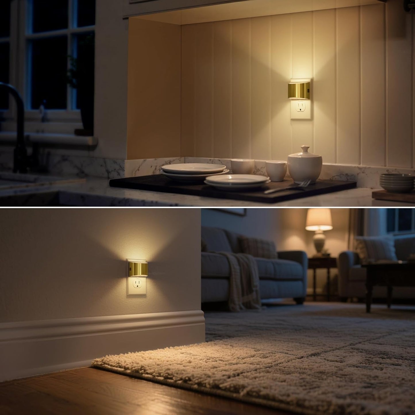 DORESshop LED Night Light[2 Pack], Night Lights Plug into Wall, 3 Level Brightness Adjustable Plug in Night Light, Dusk to Dawn Sensor, Nightlights for Adults, Bedroom, Bathroom, Hallway, 3000K