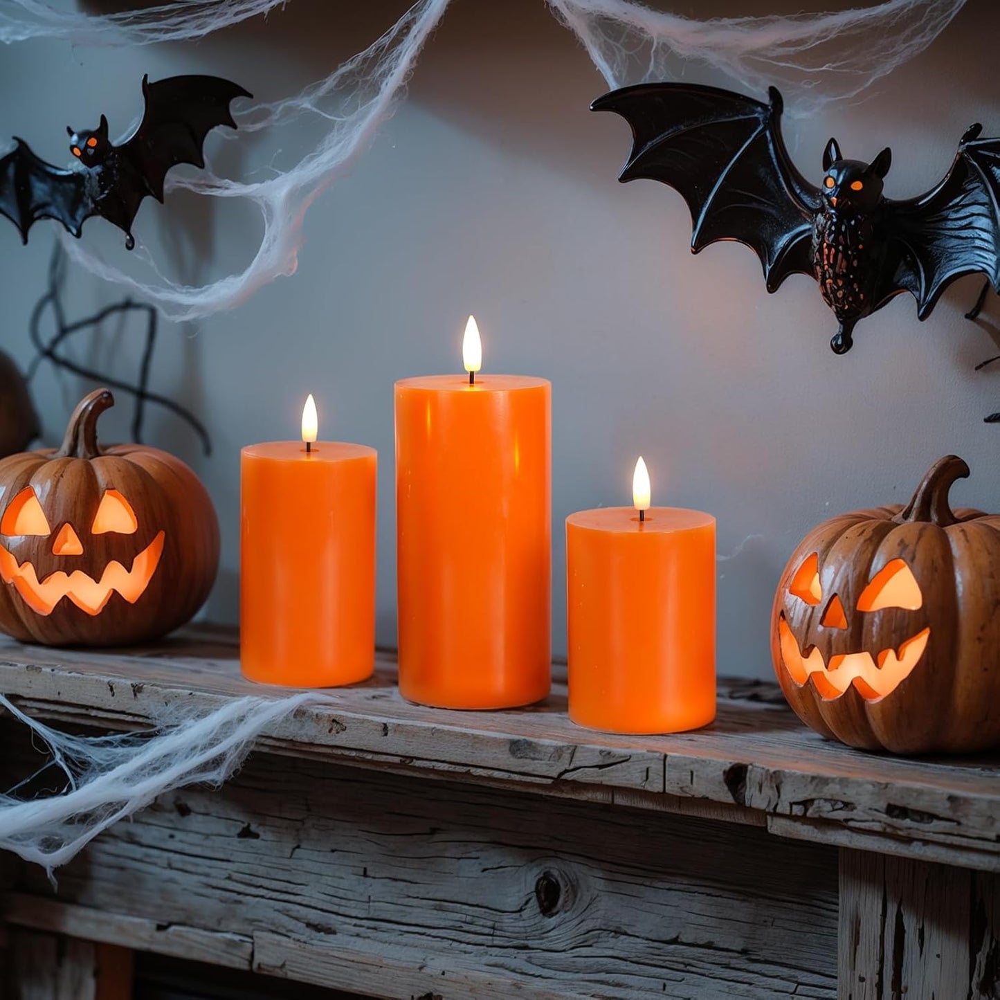 Homemory White Flameless Candles Battery Operated with Remote Timer, 3x3 Real Wax LED Pillar Candle for Home Fireplace Bedroom Living Room Party, Set of 3