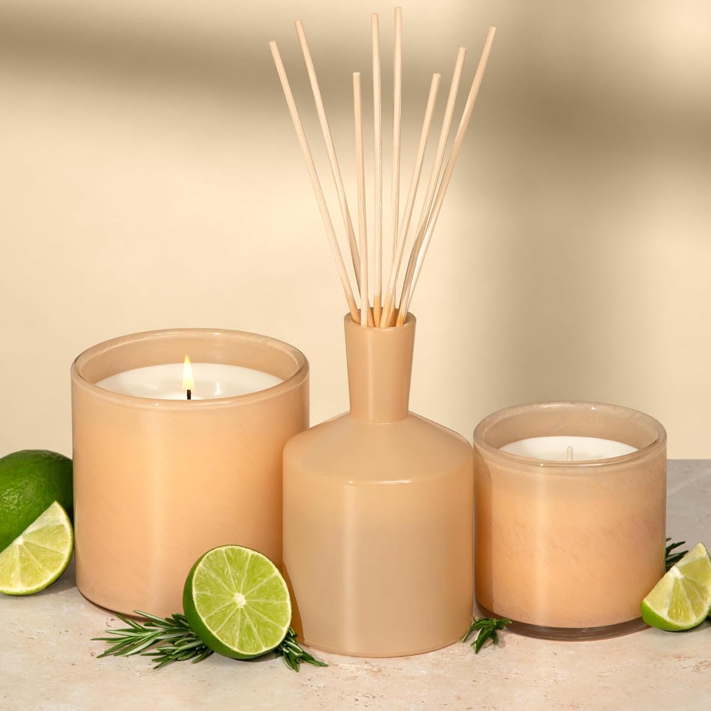 LAFCO New York Classic Reed Diffuser, Sea & Dune - 6 oz - Up to 3 Months Fragrance Life - Reusable Glass Vessel - Natural Wood Reeds - Made in The USA