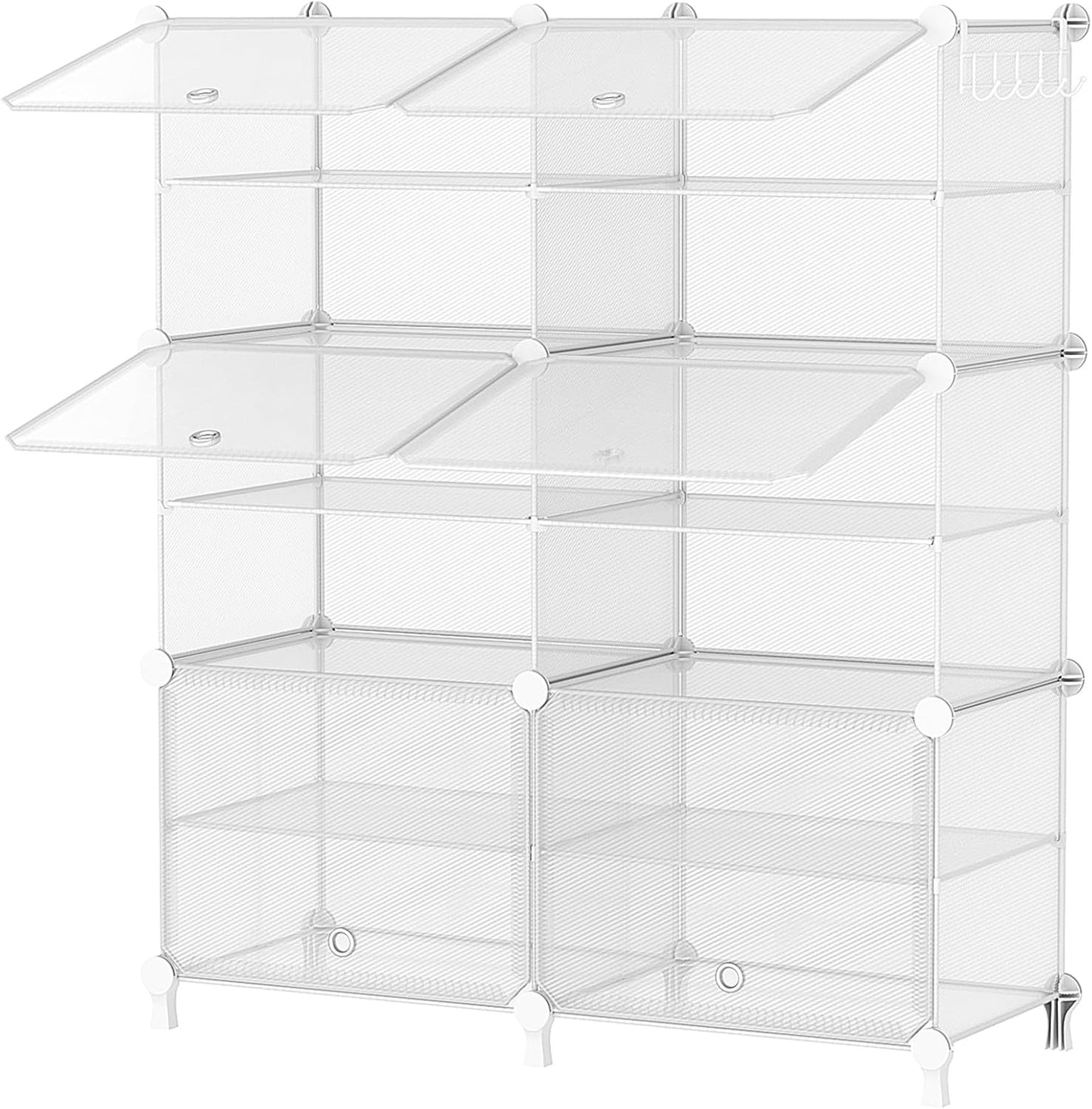 AWTATOS 8 Tiers Shoe Rack Organizer, 32 Pair Shoe Storage Cabinet, White | DIY Stackbale Plastic Shoe Organizer Shelves for Closet Entryway Hallway Bedroom