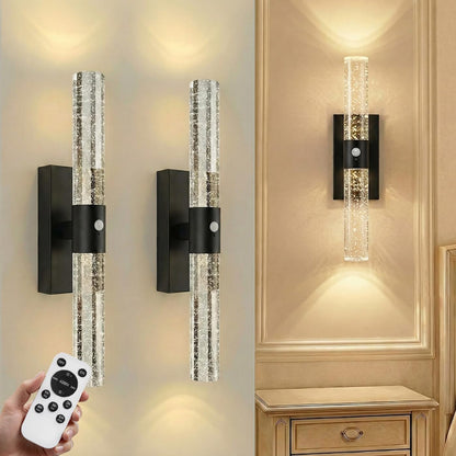 IRONPAX Wall Sconces Battery Operated Set of 2, Wireless Rechargeable Wall Sconce Set of Two, Dimmable Wall Lights with Remote for Bedroom Living Room Hallway Decor (Gold, Fabric Shade)