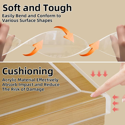 Clear Edge Protector & Corner Protectors, 0.8in（W x 6.6FT(L), Baby Proof Corner Guards for Sharp Edges, Safety Bumper Strip for Furniture, Drawers, Tables & Cabinets