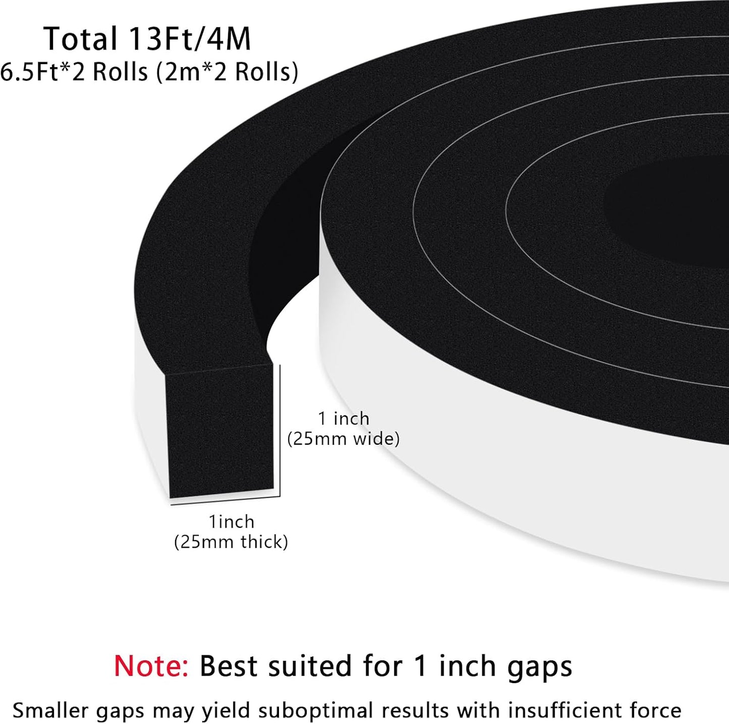 Upgraded Strong Adhesive Foam Weather Stripping Door Seal Insulation Tape for Insulating Door,Window, Air Conditioner Noise-Reduction Self Adhesive Sealing Weatherstrip (1 in x 1/2 in x 10 Ft) - Colors A