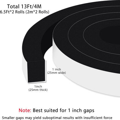 Strong Adhesive Weather Stripping, High Density Weatherproof Weather Stripping Door Seal Strip for Sliding Door, Windows,Noise-Reduction Foam Sealing Strip, White(1/2 in x 1/4 in x 13Ft) - Colors A