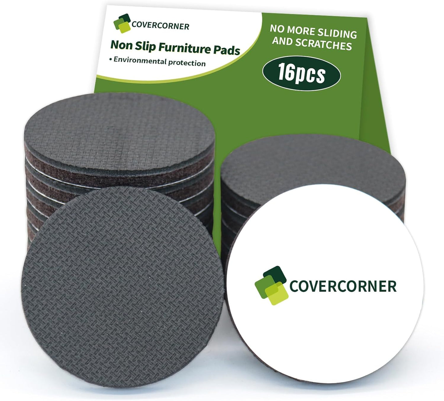 Non Slip Furniture Pads 36 PCS 1'' Square - Anti Slip Furniture Pads - Self Adhesive Rubber Feet Furniture Feet - Chair Leg Floor Protectors - Keep Furniture in Place