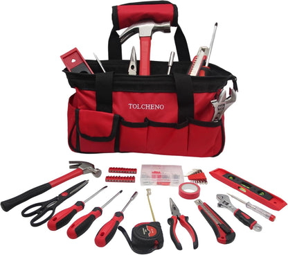 Basic Tool Kit - Tool kit for Home,Apartement,Dorm and Office.Starter Household Tool Set for Beginner,Women,New College for Home Repair,Daily Maintenance or DIY (155pcs-1new)