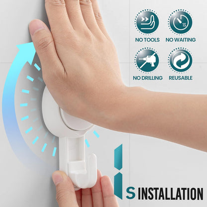 TAILI Suction Cup Razor Holder in Shower 2 Pack, Towel, Loofah, Shaver Holder for Bathroom Wall, Powerful Suction Cup Shower Hooks, Easy to Install and Reuse, White
