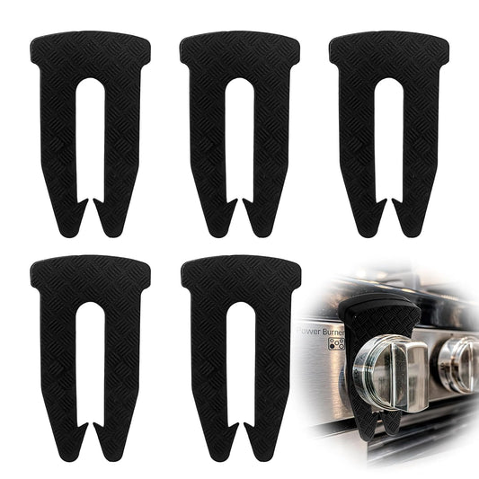 Gas Stove Knob Locks, 5 Pack Childproof Silicone Covers for Oven and Cooktop Knobs, Heat-Resistant, Tool-Free Installation, Prevents Accidental Ignition by Kids or Pets, Universal Fit