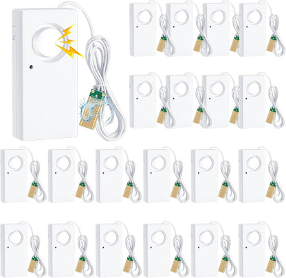 Hoteam 5 Pcs Water Sensor Alarm Leak Detector 120db Water Leak Alarm 9v Battery Flood Sensor Detector Overflow Security Alert for Home Basement Kitchen Garage Bath Tub Sink, White