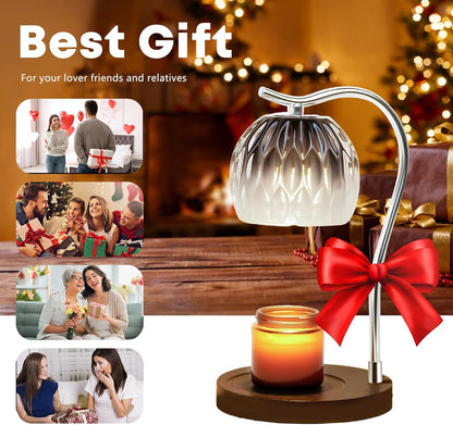Fragrance Candle Warmer Lamp with 2 Bulbs Electric Candle Warmer with Timer & Dimmer for Home Decor