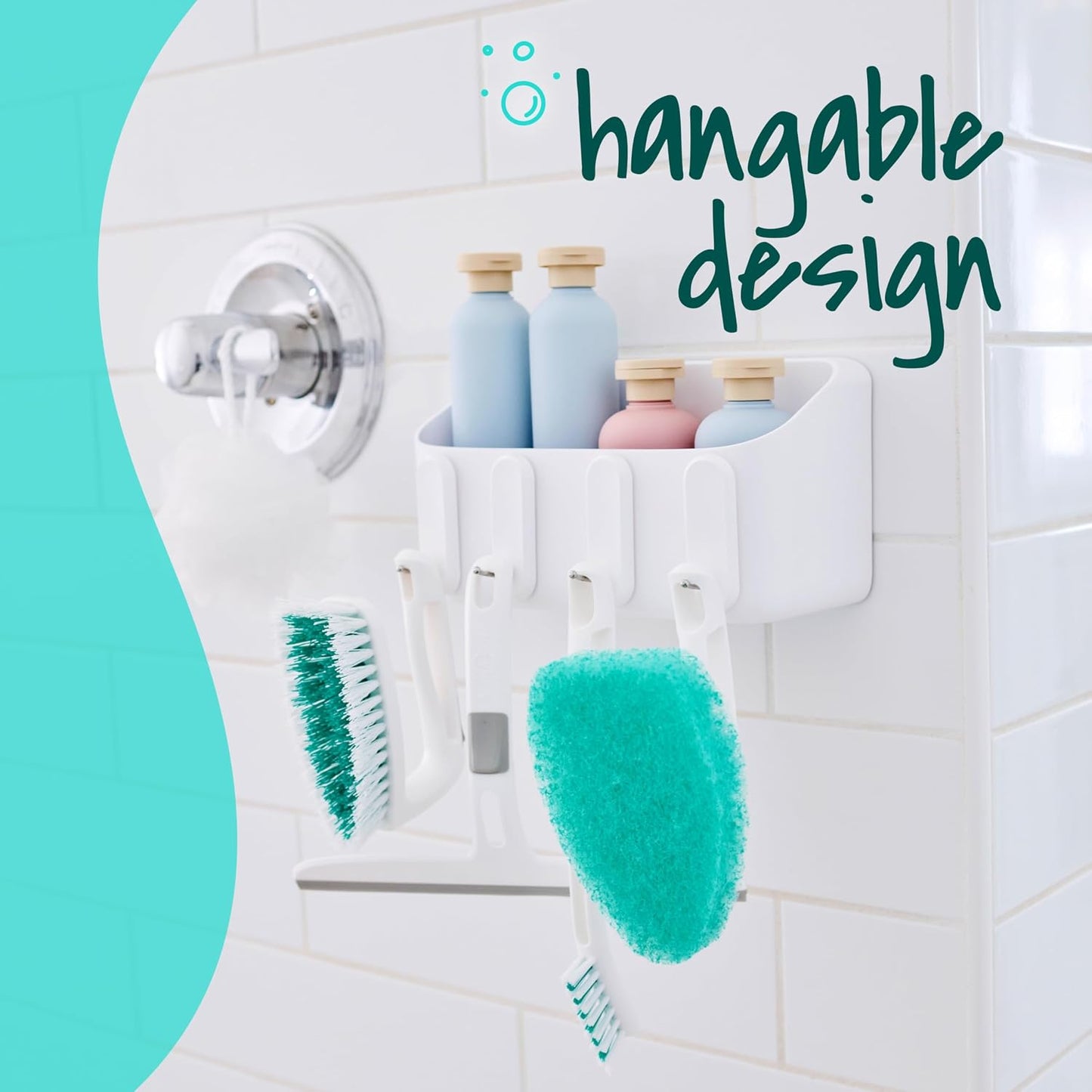 Scotch-Brite All Purpose Brush – Durable Bristles for Tile Floors, Walls, Shower Doors, Tubs & Bathroom Fixtures, Ergonomic Non-Slip Handle, Multi-Surface Cleaning Tool, Easy to Rinse & Store, 1 Count