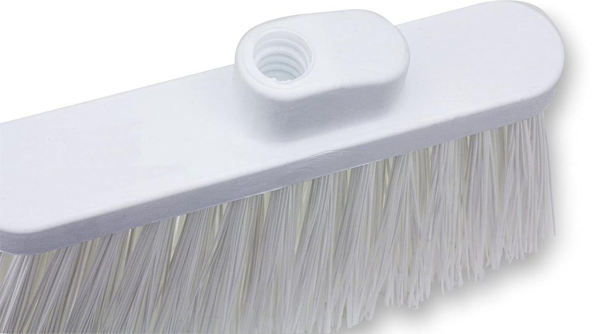 SPARTA Plastic Broom Head, Angled, Un-Flagged for Large Debris Indoor, Outdoor, Home, Restaurant, Lobby, Office, 12 Inches, Green