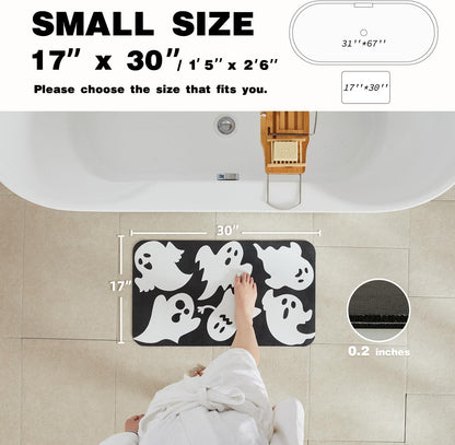 TYUU Bath Mat, Bathroom Rugs Non Slip Washable Thin Absorbent Quick Dry Bath Mat Fits Under Door Bathroom Floor Mat Perfect for Bath, Shower, or Sink 16"x24" Dark Grey