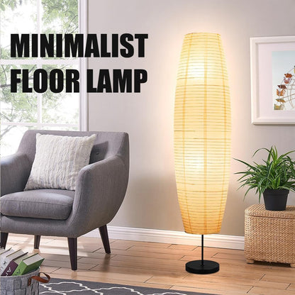 57 Inch Paper Floor Lamp, Paper Lantern Floor lamp, Paper Standing Lamp, Rice Paper Lamp, Ambient Lighting Lamp for Living Room Bedroom Dining Room