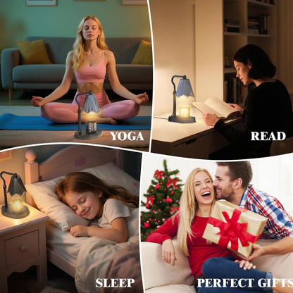 Candle Warmer Lamp with Timer & Dimmable 4-Level Brightness - Adjustable Height,for New Home Bedroom, Gifts for Women(Blue)