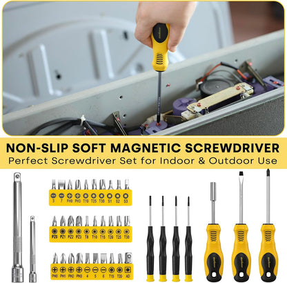 Enventor 419 PCS Home Tool Kit for DIY Repair, Home Maintenance with Drawer | General Home Auto Repair Tool Set Toolbox 3-Layer Organized Storage for Handyman, Homeowner