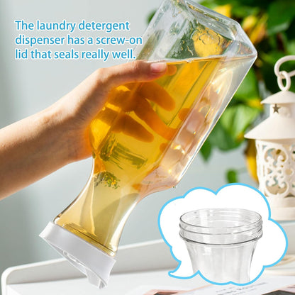 4 Pack Laundry Detergent Dispenser, 53oz Liquid Fabric Softener Dispenser,Plastic Laundry Detergent Containers with 10 PCS Label,White Lid