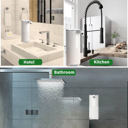 Automatic Soap Dispenser, Touchless Foaming Soap Dispenser Bathroom,Upgrade Hand & Dish Electric Dispenser Adjustable Waterproof Wall Mount Kitchen Auto Soap Pump for Thin & Thick Liquid(Black)