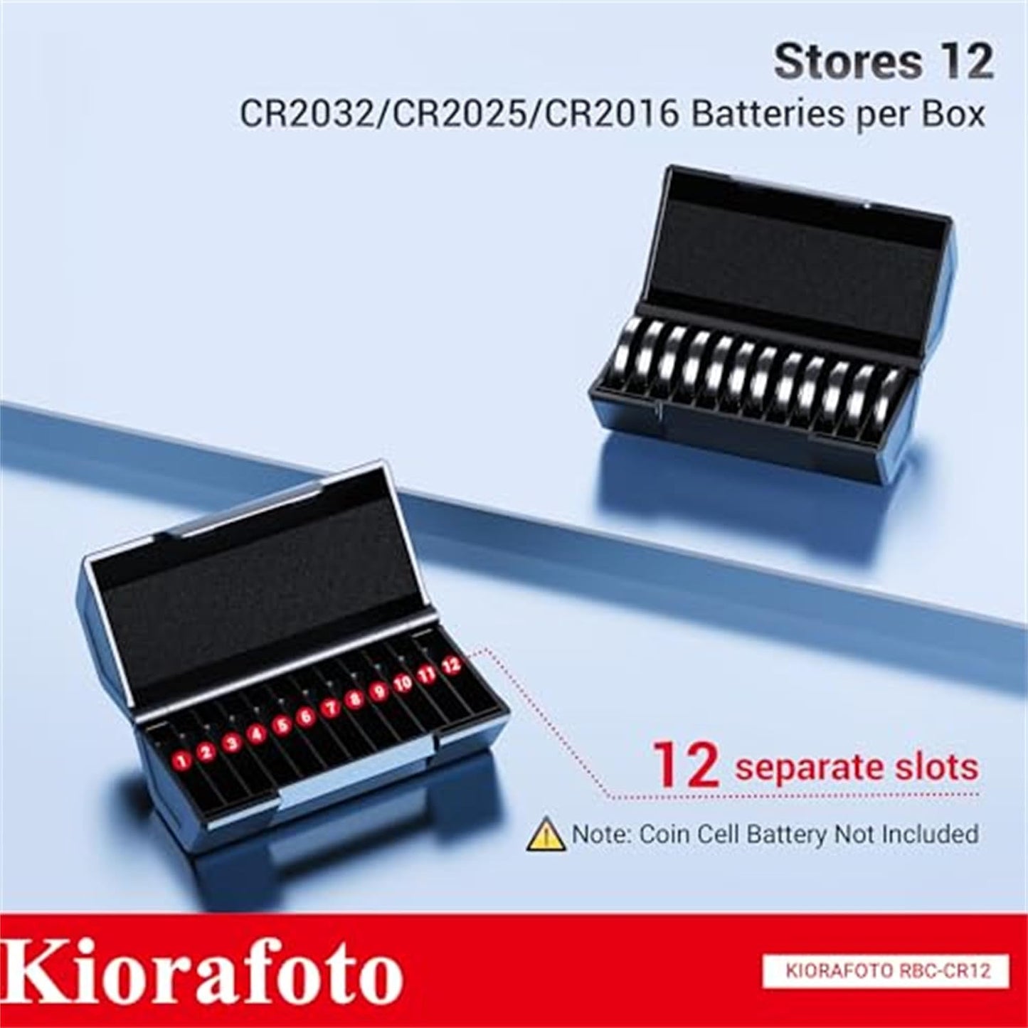 Hard Shell Battery Organizer Holder with Small Battery Tester, IP68 Waterproof Multi 82 Slots Batteries Vault Case for 40 AA & 12 AAA & 12 CR2032 CR2025 & 18 LR44 Button Cell/2 D Size Batteries Case