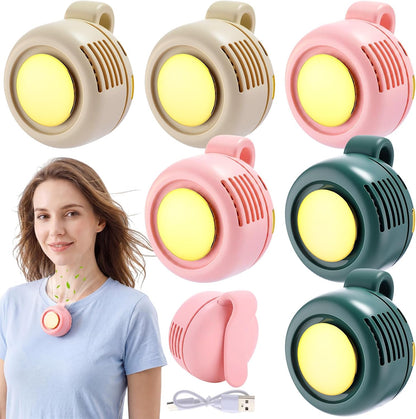 4 Pack 360° Portable Silent Mini Bladeless Electric Fan, Small Fan Clip on for Shirt & Waist, 3 Speeds Rechargeable Whirlwind Cooling Fans for Outdoor Travel Office(Pink)