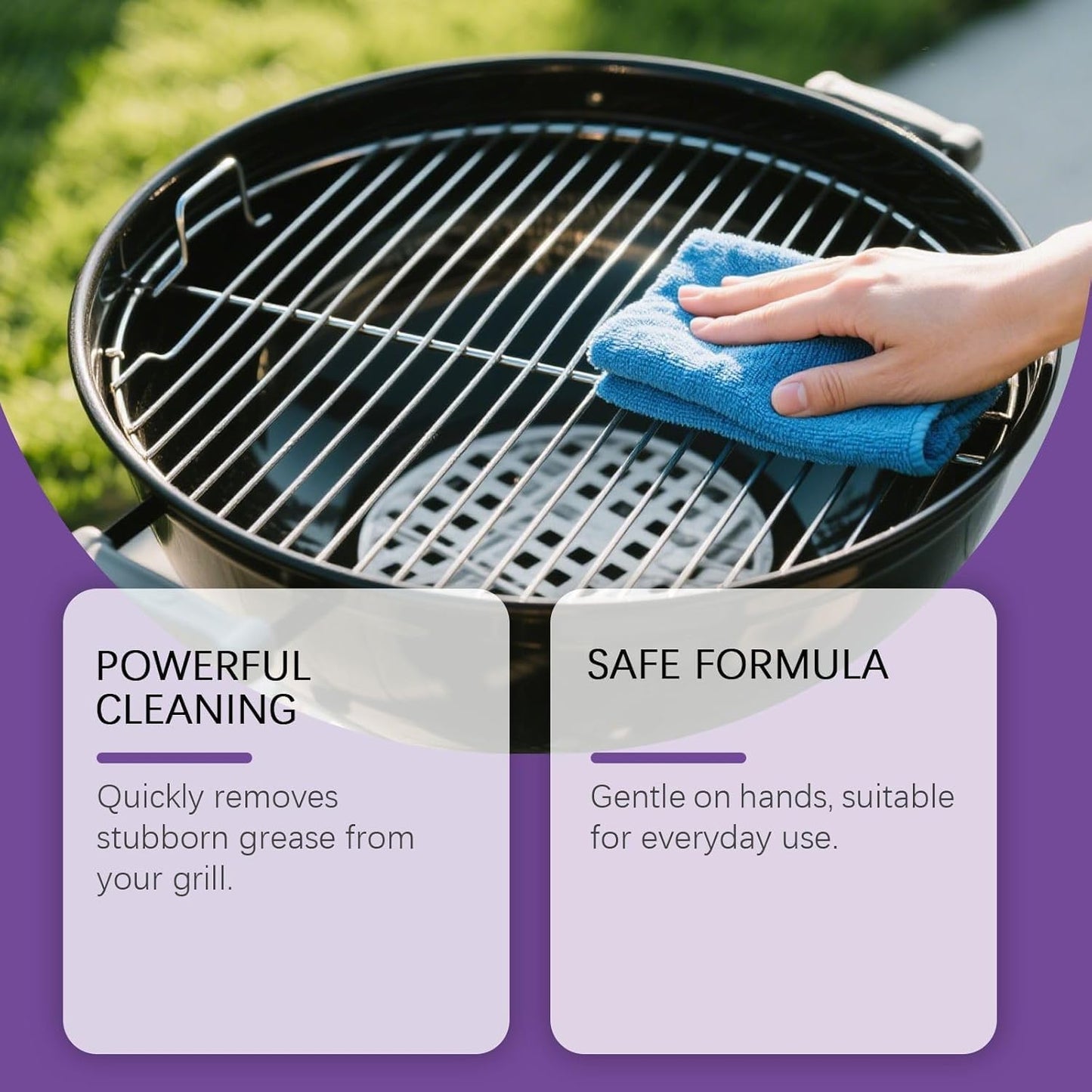 Fast-Acting Heavy-Duty Grill Degreaser Spray, BBQ Grill Cleaner Spray for Outdoor Grills, Safe Heavy Duty Cleaner for Burnt Food & Grease, for Stubborn Splatters, Stove Top, Grill, Drip Pans (1PCS)
