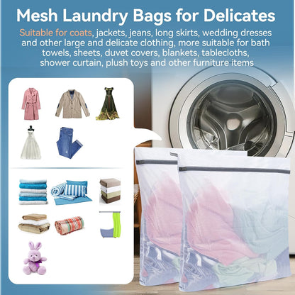 Mesh Laundry Bags for Delicates, 4Pcs Laundry Bags Mesh Wash Bags,Lingerie Bags for Washing Delicates, Laundry Bag for Delicates (1 Large,1 Medium,2 Small)