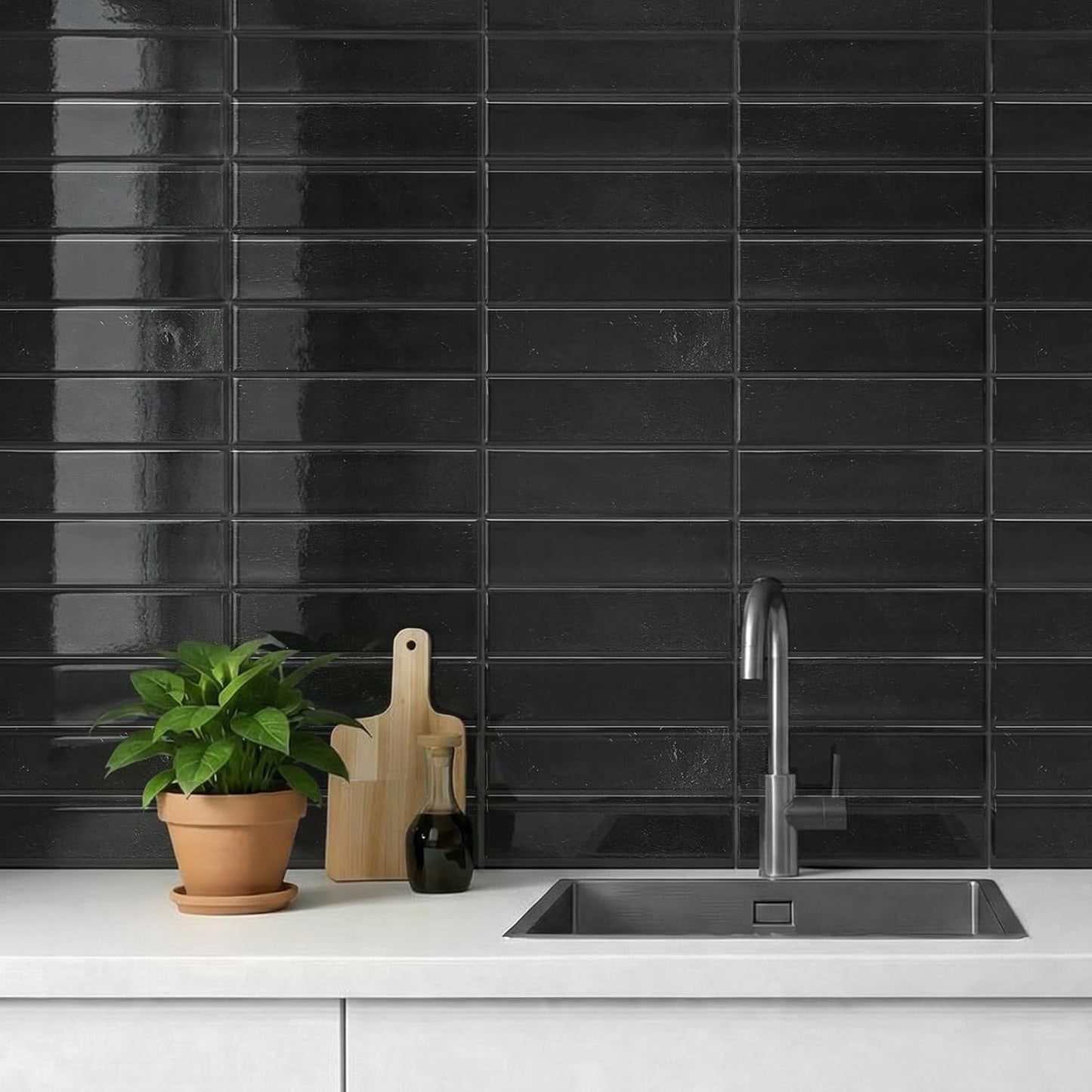 Peel and Stick Backsplash Tiles – Easy DIY Self-Adhesive Subway Wall Tiles, 10 Pack for Kitchen & Bathroom, 11.42'' x 9'' (White Grey)