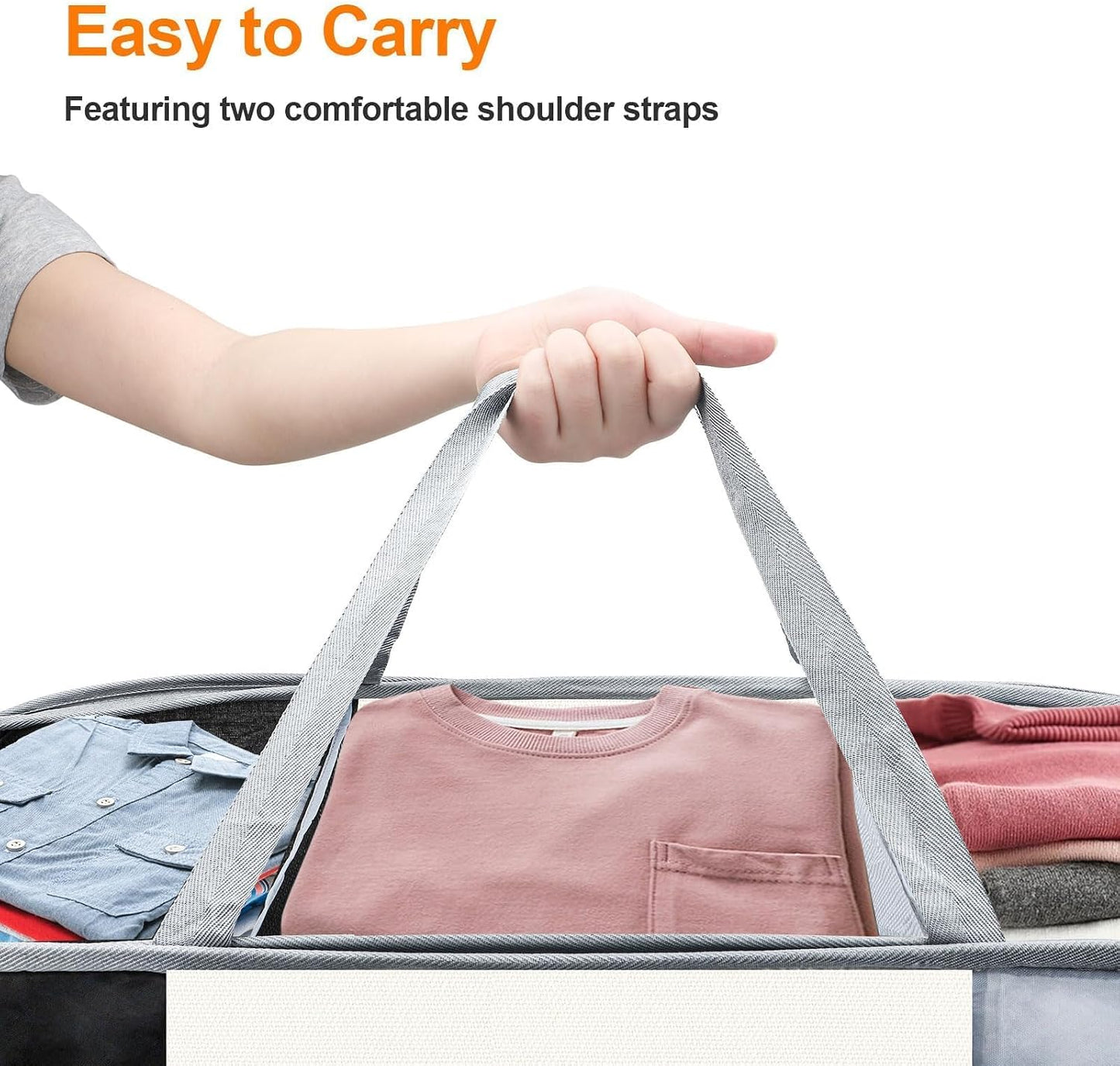 EEEKit 100L Pop Up Laundry Basket, 3 Sections Large Capacity Oxford Cloth Collapsible Laundry Hamper with Reinforced Handles, Space-Saving Sorting Organizer for Dorm Rooms, Bedrooms, Home and Travel