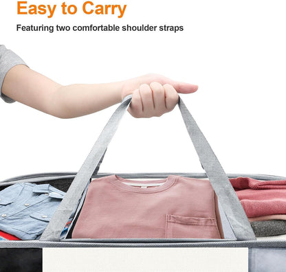 EEEKit 100L Pop Up Laundry Basket, 3 Sections Large Capacity Oxford Cloth Collapsible Laundry Hamper with Reinforced Handles, Space-Saving Sorting Organizer for Dorm Rooms, Bedrooms, Home and Travel