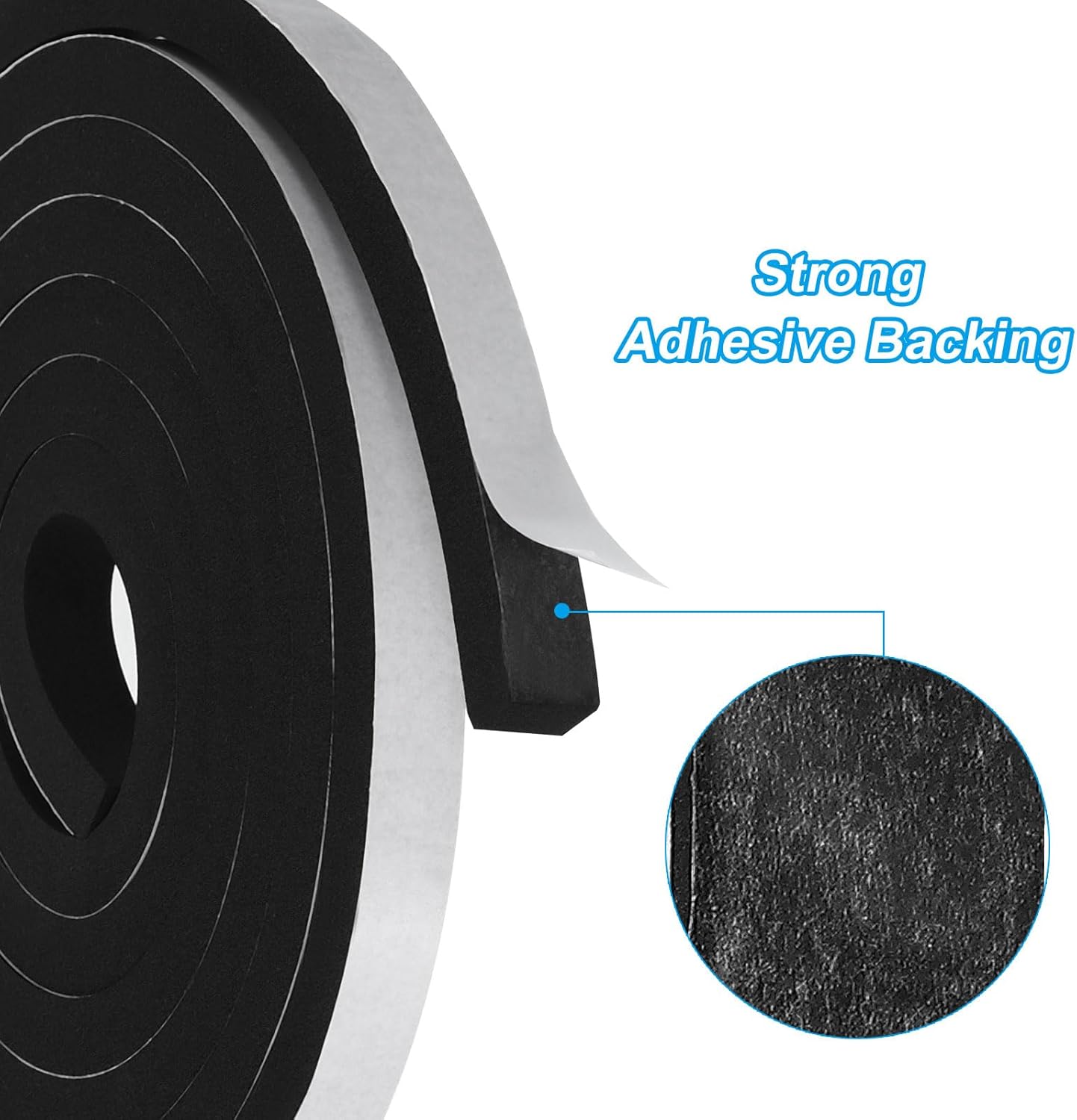 PATIKIL Weather Stripping Door Seal Strip, 3/8 Inch x 1/4 Inch x 32 Ft Self Adhesive Soundproof High Density Foam Tape Insulation for Door Window Air Conditioning, White - Colors A