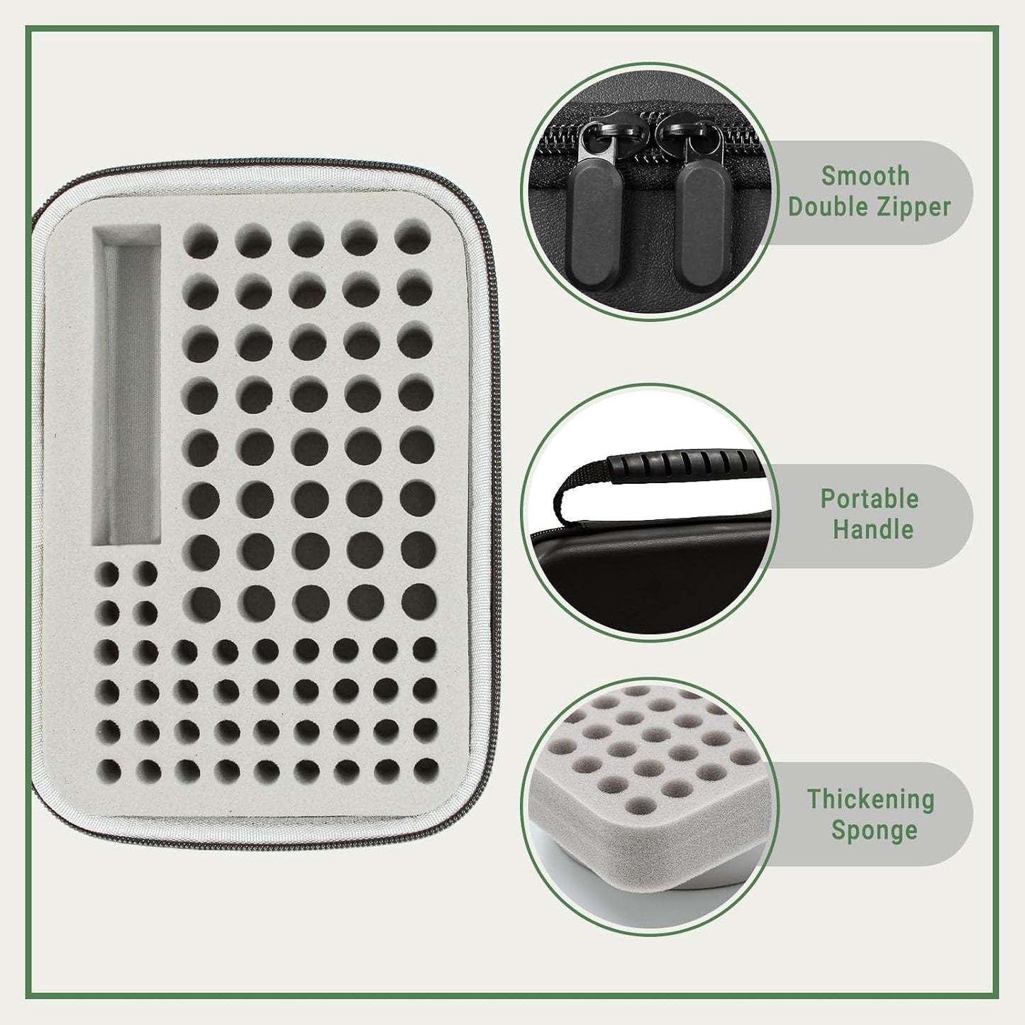 Battery Organizer Storage Case with Tester for AA AAA Button Battery Holder Carrying 3 Batteries Variety Pack 88 Batteries Zipper Mesh Bag (Batteries Not Included) (black-green)