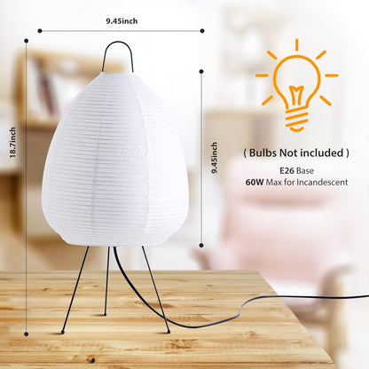 Dimmable Japanese Rice Paper Lantern Lamp,able Paper Lamp, Paper Floor Lamp Style Design for Bedroom/Living Room/Office Soft Light, Warm Light Paper Table Lamp, Ideal for Bedside Table Lamp and Floor