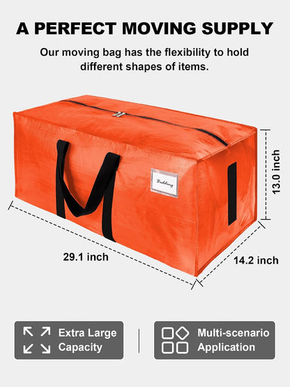 HOMESURE Supports 200lbs Heavy Duty Moving Bags - Strong Zipper & Wrap-Around Handles - Water-Resistant Storage Totes, Durable Alternative to Moving Boxes - 8 Pack - Semi-Transparent