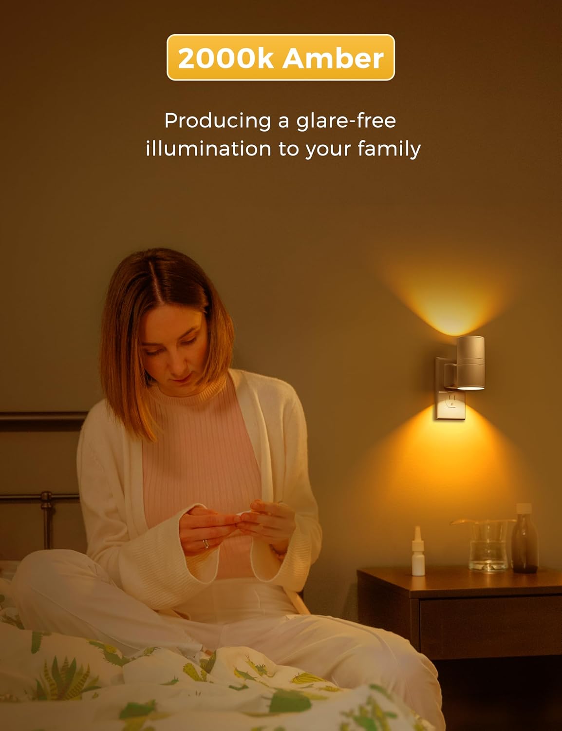 L LOHAS LED Night Light Plug in, Night Lights Plug into Wall, Light Sensor, 0-100LM Soft White 3000K, Dimmable Night Light, Modern Nightlight for Kids Bathroom Hallway Bedroom Kitchen Stairway, 2 Pack