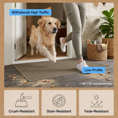 GORILLA GRIP® Ultra Absorbent Front Door Mat Outside Entrance, Traps Dirt and Moisture, HydroABSORB Indoor Outdoor Doormat Holds Up to 1.7 Cups Water, Stain and Fade Resistant Welcome Mat, 29x17 Black